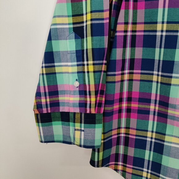 Chaps Classics Women's Shirt Size S Petite 100% Cotton No Iron Plaid Multicolor - Picture 3 of 8